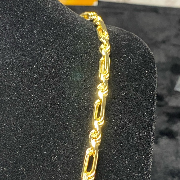10k gold vermeil mens rope link chain gift for men stunning look 925 no fade HOT - Picture 5 of 5